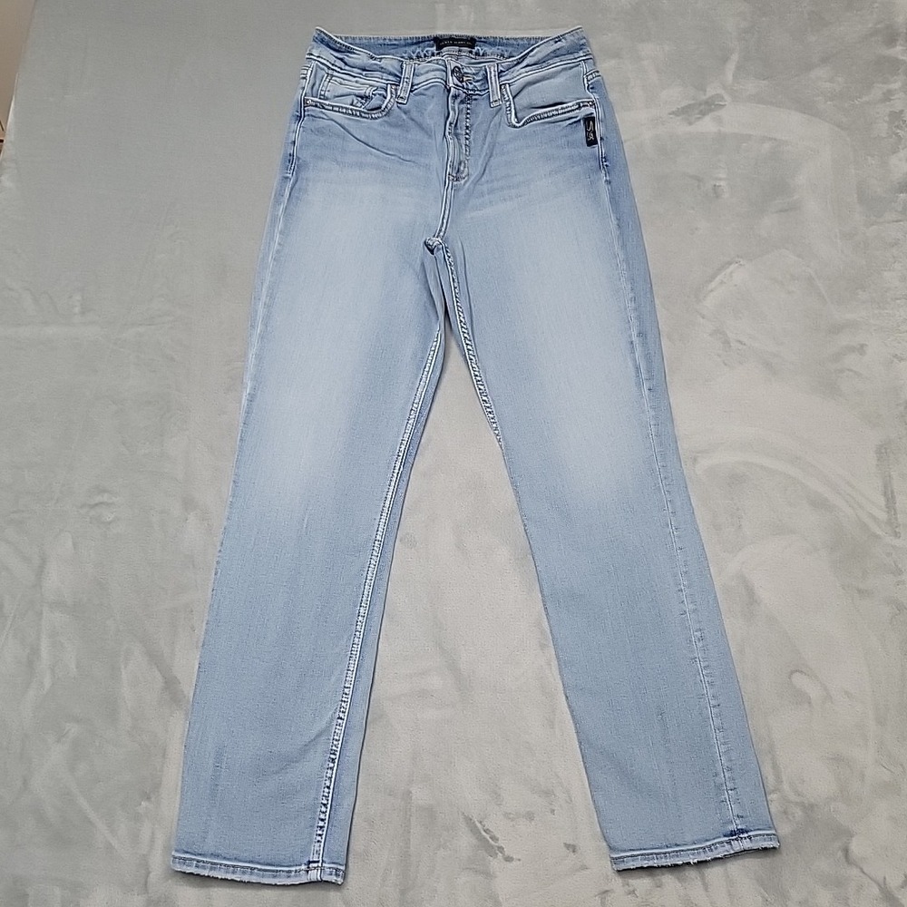 Silver Jeans Jeans Womens 30x29 Light Blue Avery Straight High Rise Casual